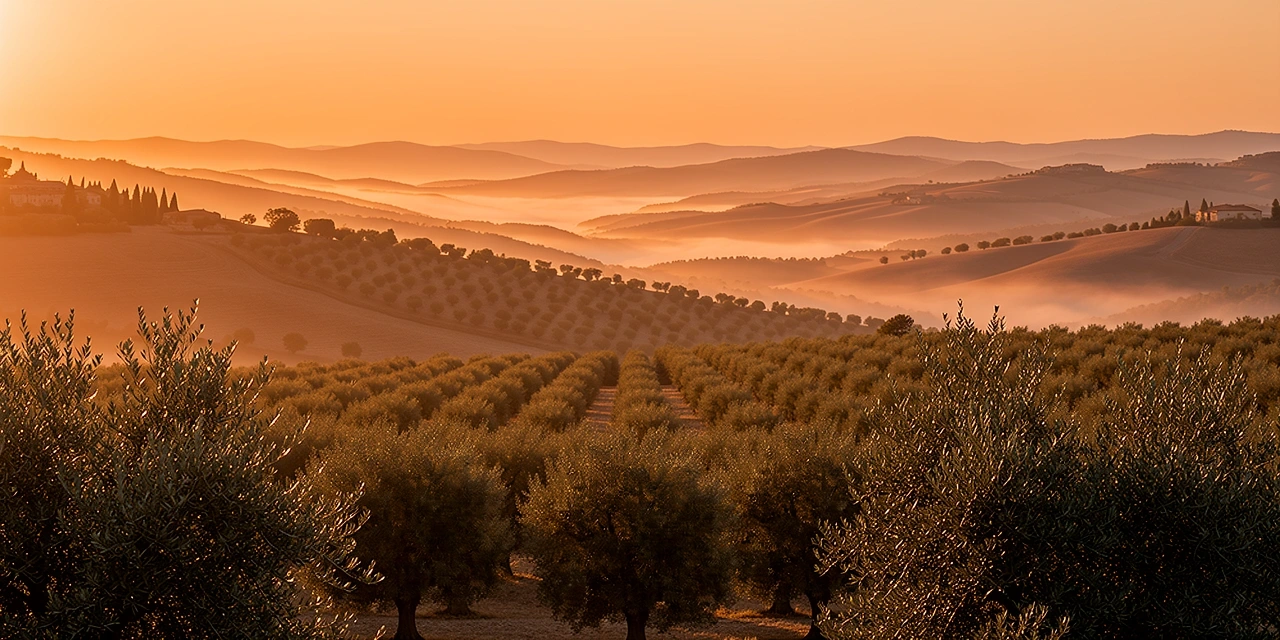 Paysage provençal au lever du soleil
